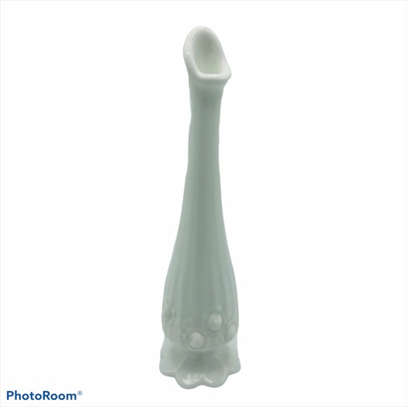 Fenton Vintage Bud Vase White Milk Glads Antique